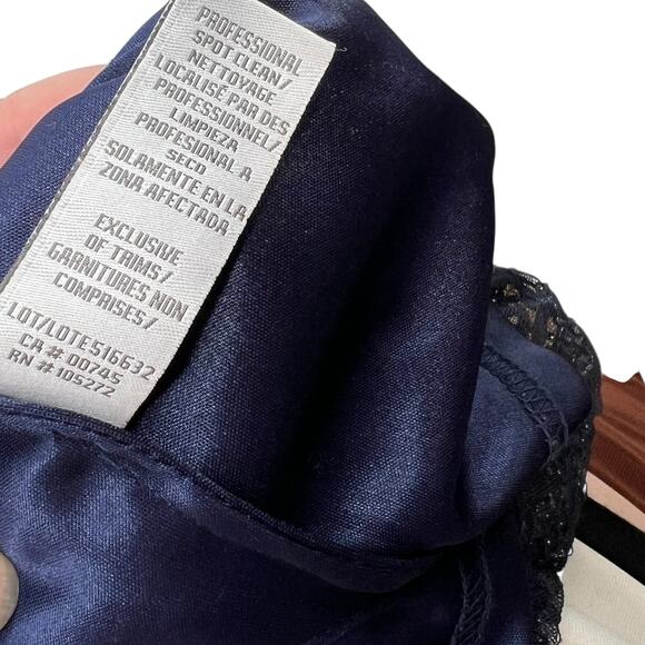 Theia Sequin Sheath Dress Embellished Beaded Sleeveless Navy Blue Size US 4 - Picture 13 of 13